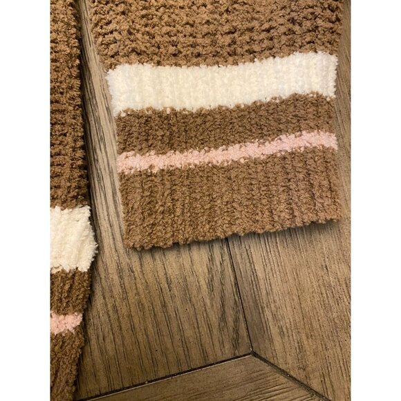Love Tree Sweater Women’s L Brown V-Neck Ribbed Knit Striped Trim - Picture 13 of 13